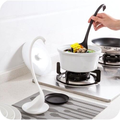 Creative swan with tray, vertical soup spoon, multi-purpose kitchen tableware spoon, large soup spoon with long handle