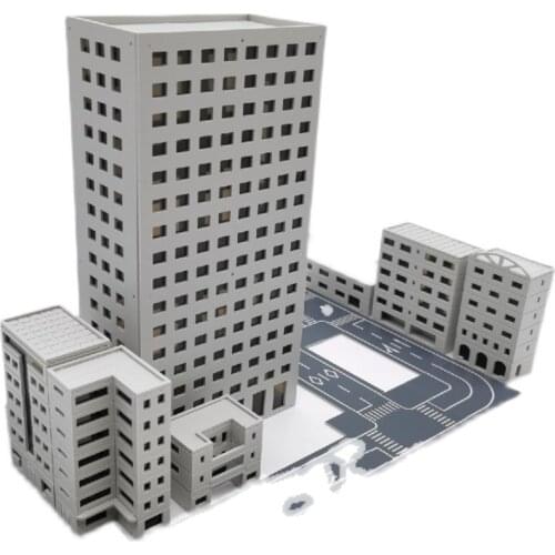 Simulation Assembly Building Model Decoration Miniature Ultraman Scene 1:300 City Street Houses High-Rise Sand Table