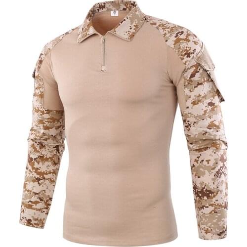 Outdoor Tactical Hiking T-Shirts Men Military Army Camouflage Long Sleeve Climbing Shirt Breathable Hunting Sports Clothing