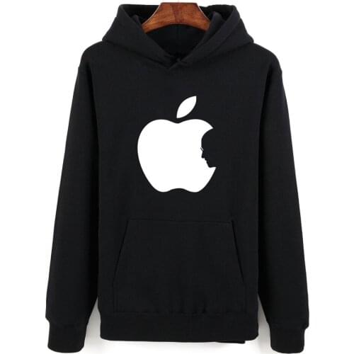 New Arrival Apple Print Winter Autumn Punk Hoodie Men In Steven Jobs Hoodies And Sweatshirts Oversized 4XL