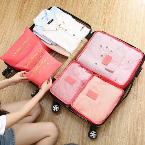 6 pieces Set Travel Organizer Storage Bags Suitcase Packing Set Storage Cases Portable Luggage Organizer Clothes