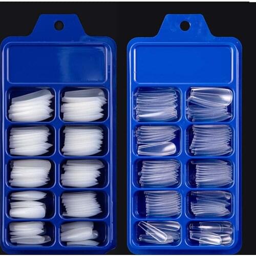 20pcs Coffin Press on Fake Nails Tips Extra Long Ballerina Natural Clear Full Cover False Nails Artificial Nail Art for Women