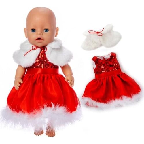 New Christmas Clothes Suit For 17 Inch Baby Doll 43cm New Born Doll Clothes
