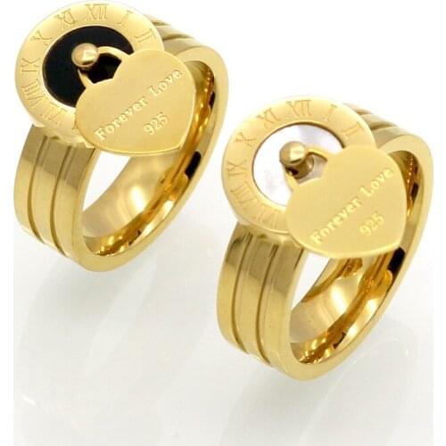 New Fashion Fine Jewelry Resin And Shell Brand Roman Numerals Rings Bridal Wedding Engagement Ring For Women Gift Jewelry