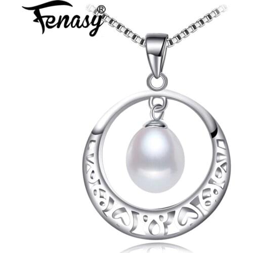 FENASY Pearl Jewelry flower pearl pendant necklace for women Elegant freshwater pearl jewelry AAAA high quality with box