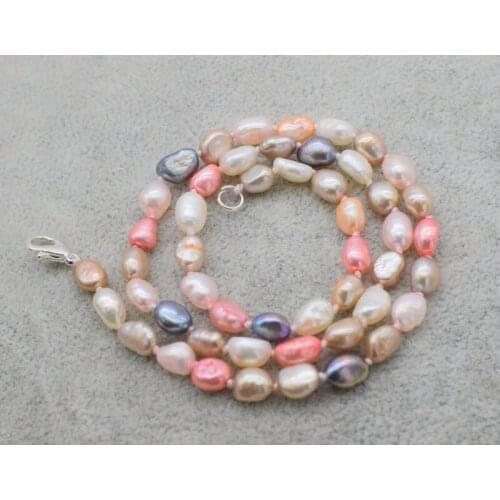 Freshwater pearls multicolor baroque 5-9mm necklace 16inch wholesale beads nature FPPJ