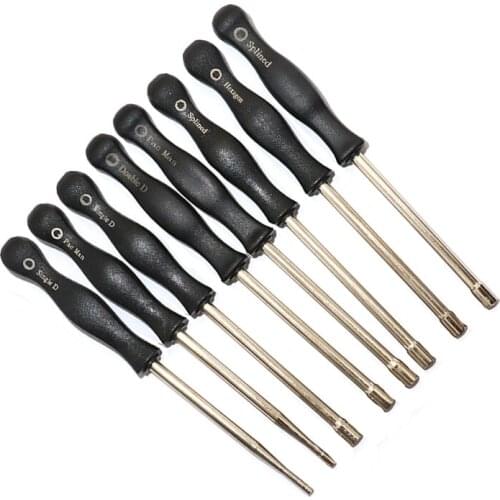 Motorcycle Professional Adjustment Tool 8 Pcs Carb Screwdriver Single D Double D Pac Man Hexagon Splinded 7/21T Socket Kit Set