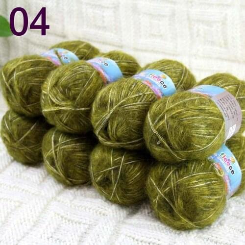 Sale 8SkeinX50gr Luxury Fluffy Soft NEW MOHAIR Shawls Hand Knit Crochet Yarn green 822-04-8
