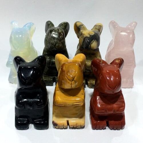 Different materials carved animal gemstone quartz crystal squirrel Sculpture for decoration