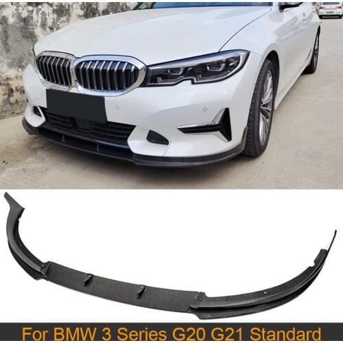 Car Front Bumper Lip Chin Splitter for BMW 3 Series G20 G21 Standard Bumper 2018 - 2021 Front Bumper Lip Spoiler Carbon Fiber