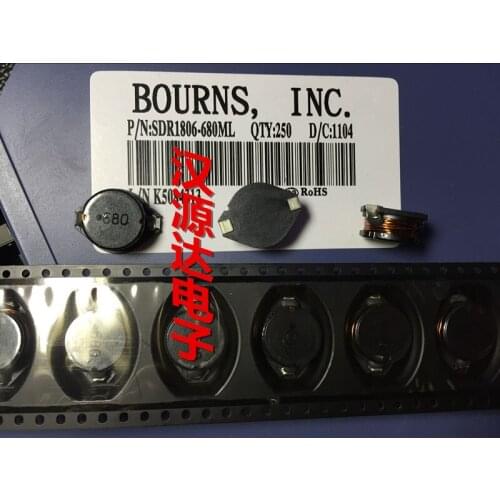 SDR1806-680ML DO5022P-68UH 3.8A Inductor Power Wirewound 68uH 20% 100KHz 22Q-Factor Ferrite 2.1A 0.13Ohm DCR T/R