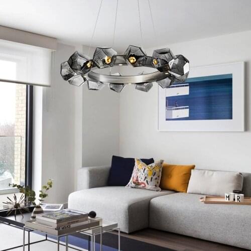 Nordic living room chandelier light luxury postmodern designer model bedroom study art chandelier