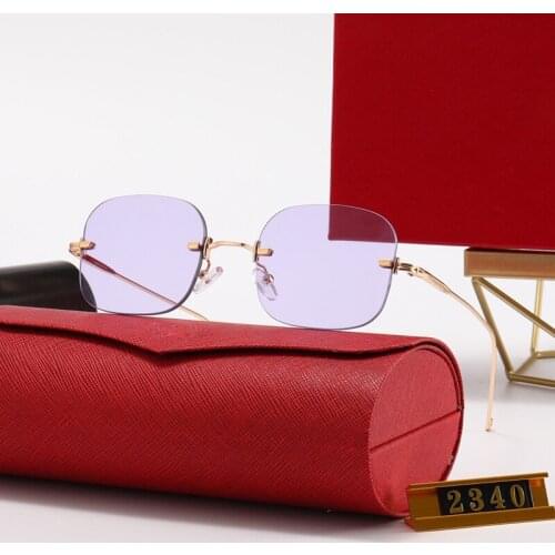 Brand Vintage Rimless Sunglasses Men Eyewear Women For Summer Luxury Eyeglasses Men Glasses Frame Oculos De Sol Las Gafas