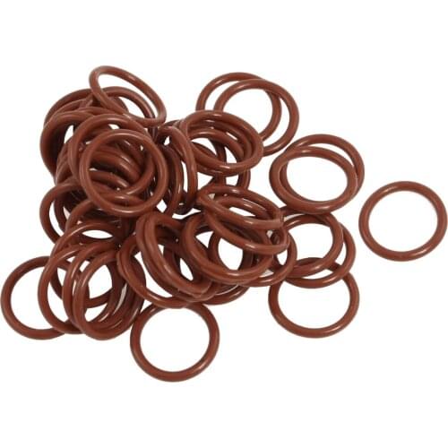 Uxcell 17mm x 2mm Silicone O Ring Oil Sealing Washers Grommets Red 50 Pcs