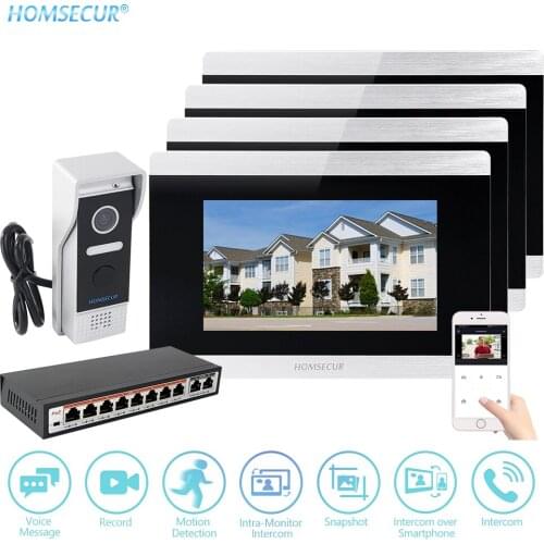 HOMSECUR 7" WIFI Video Door Phone Intercom System 1.0MP IP Cat6 Camera Supported Motion Detection&Recording (2 Sets Selectable)