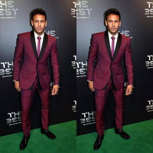 Top Quality Burgundy Men Wedding Suits Slim Fit Custom Made Coat Pant Designs Two Pieces Suit Best Man Groom Wear Suit