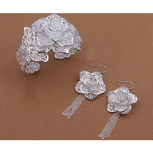 S448 925 sterling silver jewelry set, fashion jewelry set Bracelet Earring /arxajjea gibaozia