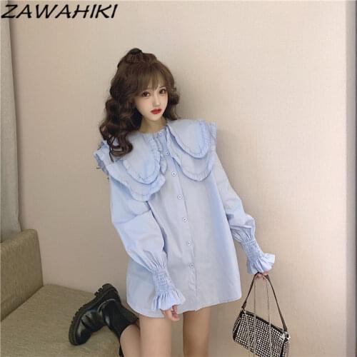 ZAWAHIKI Button Down Blouses