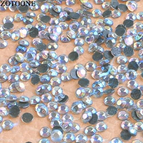 ZOTOONE White Ab HotFix Crystal FlatBack Rhinestone Shoes Nail Art Rhinestones For Clothing Strass Applique Weding Decoration E