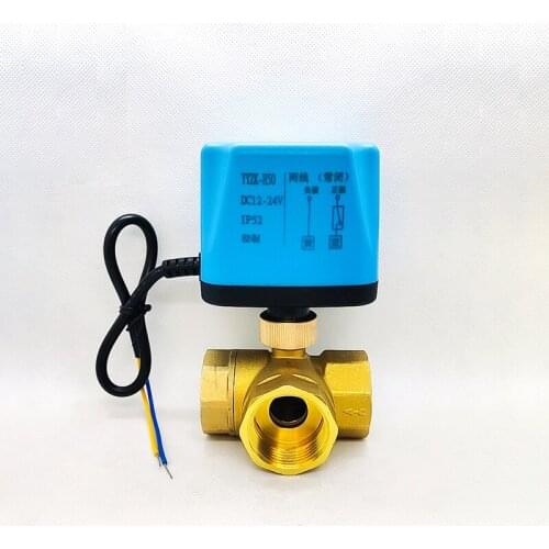 1" Brass Electric Ball Valve Two Wire Three Way Normally Closed Normally Open 220V 24V 12V Switch Valve Water Valve