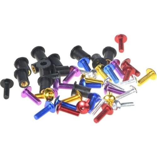 10 Windshield Bolts M5 5mm Windscreen Mounting Screws for Kawasaki Ninja ZX7R ZX9R ZX10R ZX12R ZX Z1000 Z750 ER6N Washer Nuts