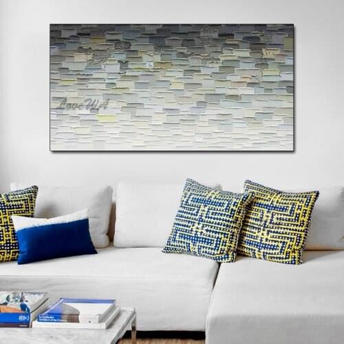 100% Handpainted Paintings On A Brick Wall The Soft Abstract Painting Wall Art Canvas Paintings Artwork Decor For Home No Framed