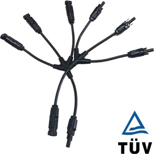 2 Pair Y Solar Panel Cable Connector Branch 1 To 3 Type Male & Female