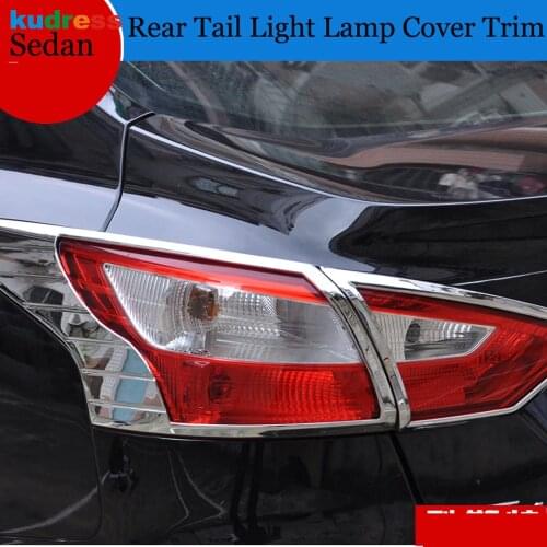 For Ford Focus 3 2012 2013 4 doors Sedan ABS Chrome Rear Light Lamp Cover Trim Tail Taillight Frame Car Styling Accessories 4pcs