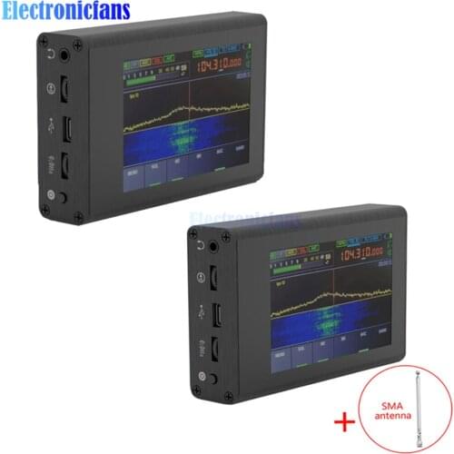 50KHz-200MHz Malachite Receiver Malahit SDR Transceiver Receiver 3.5 Inch TFT Touch Screen Radio Network Analyzers with Antenna