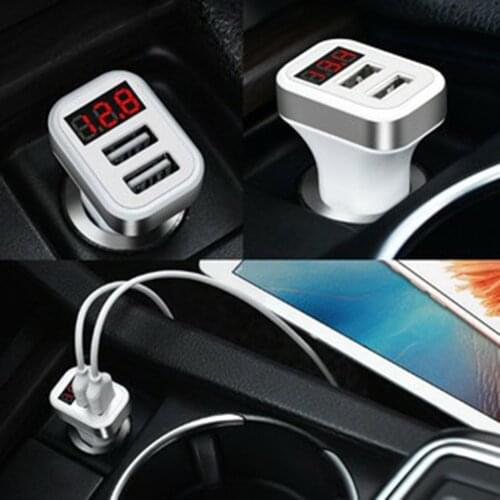 5V USB Car-Charger with LED Screen Smart Auto for iPhone 7 Samsung Xiaomi Car Mobile Phone chargers Car Charger Adapter Charging