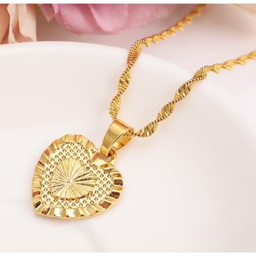 Bangrui Gold filled United in Love Heart Pendant Necklaces For Women girls Lady Original Jewelry Lover Gift