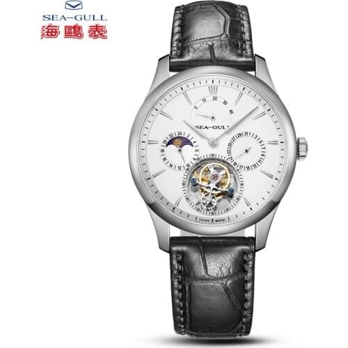 Seagull Mens Watch Tourbillon Mechanical Watch Sun phase Multifunctional Mechanical Luxury Brand Watch 818.937