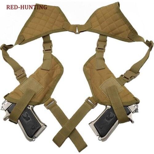 Left Right Hand Double Shoulder Gun Holsters Concealed Carry Dual Pistol Pouch Army Hunting Accessories Airsoft Handgun Holder