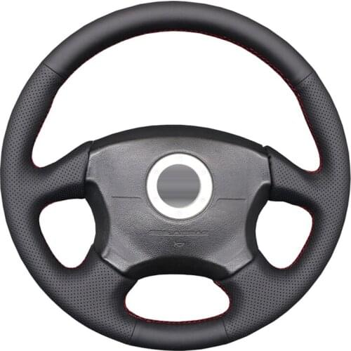 Black Artificial Leather Handsewing No-slip Car Steering Wheel Cover for Subaru Impreza WRX 2002 2003 2004 Impreza WRX STI 2004