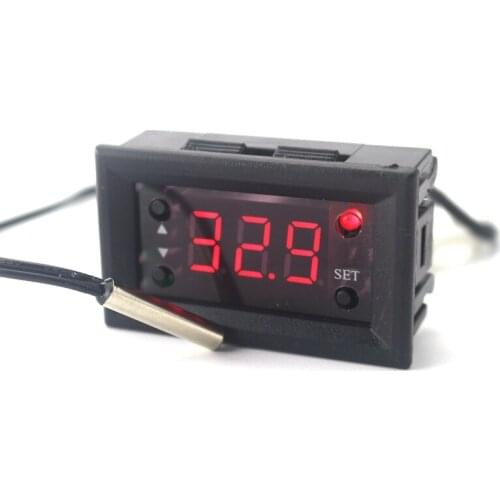 W1218 Digital Temperature Controller DC12V -10~60C Thermostat Regualator NTC Waterproof Sensor Probe Red LED Mini Intellogent