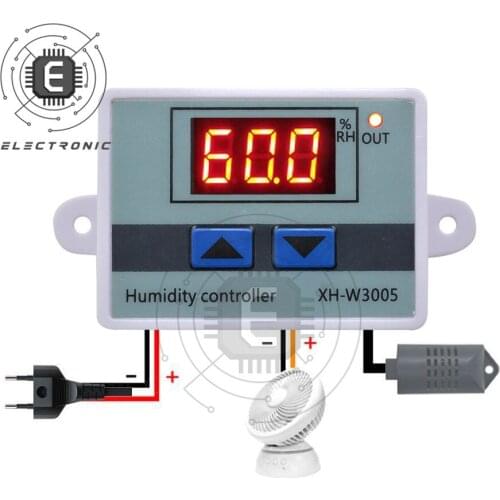 Digital Humidity Controller XH-W3005 12V 24V 220V Humidistat Hygrometer Humidity Control Switch Regulator + Humidity Sensor
