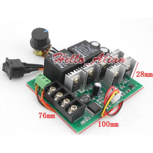 DC 10-50V 12V 24V 36V Max 60A Hho 200W High Power PWM DC Motor Speed Controller CW CCW Reversible Switch