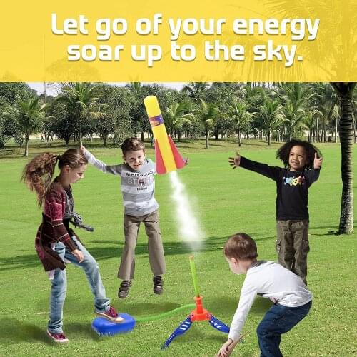 Children Stomp Rocket Launcher Toy Kids Outdoor Air Power Model Skyrocket Boys Sports Games Rocket Launch Birthday Gift