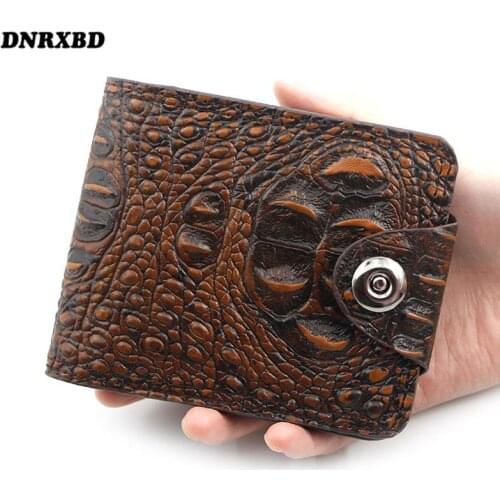 Men Wallet Coin Bag Zipper Purse Wallets for Men Crocodile Pattern Card Holder Male Wallet billetera hombre New short wallet Men