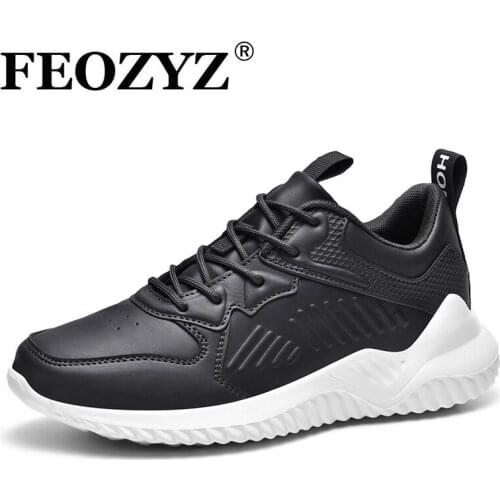 FEOZYZ Sport Shoes Men Running Microfiber Lace Up Casual Shoes Comfortable Trainers Leisure Men Sneakers