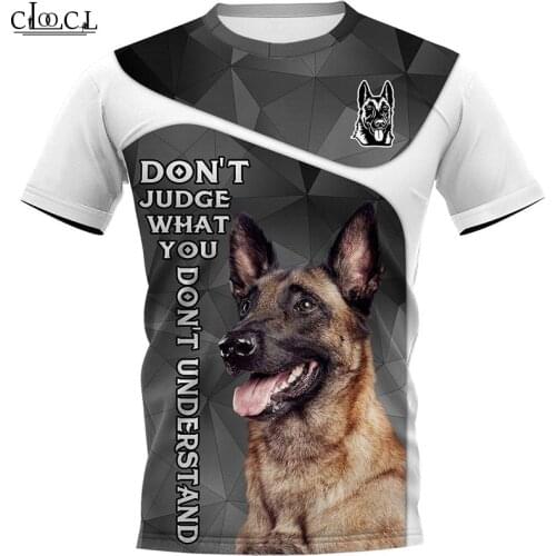 HX Newest Malinois Dog Unisex T-Shirt Men Streetwear 3D Print Harajuku Short Sleeve Casual Hip Hop Pullover Drop Shipping