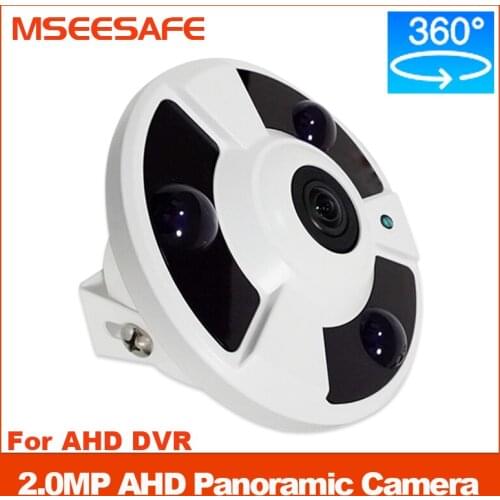 Mseesafe 1080P AHD Fish-eye Panoramic 360 Degree Home Security CCTV Cameras Surveillance With 3pcs IR Array Led Night Vision OSD