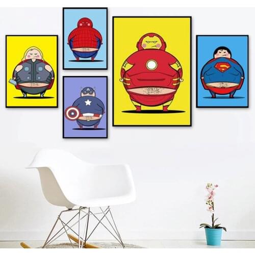 Marvel Nursery Avengers Superhero Canvas Painting Prints and Posters Wall Art Pictures for Kids Room Home Decoration Cuadros
