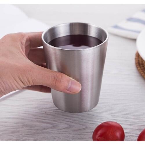 Stainless Steel Beer Coffee Mug Milk Tea Water Cup Double-Layer Household Office Travel Drinkware Portable Kitchen Tableware