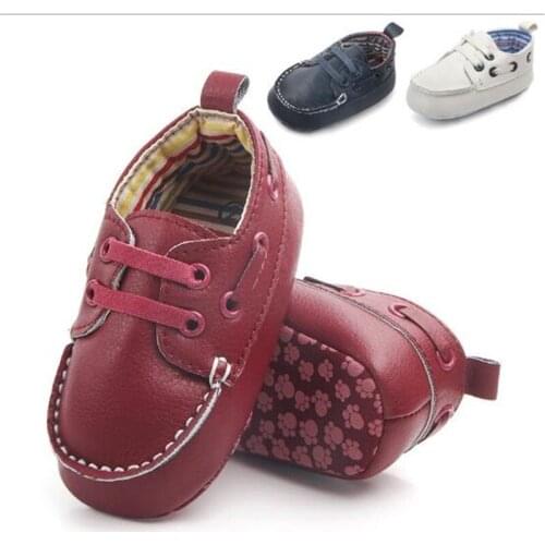Fashion Baby PU Shoes Boys Girls First Walkers Antislip Infants Casual Shoes