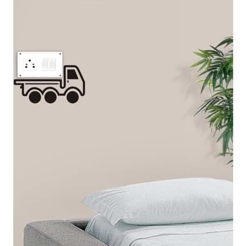 Small Truck Art Switch Sticker Living room Bedroom Decorative Wall Stickers Vinyl Waterproof Murals JG1449