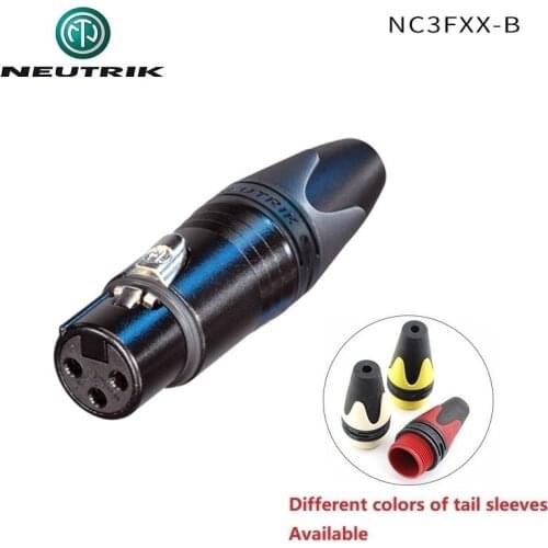 NEUTRIK NC3FXX-B 3 pole Female cannon XLR cable connector Microphone plug gold contacts HiFi Audio