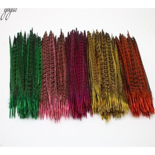 Wholesale 100Pcs/Lot Ringneck Pheasant Tail Feathers 25-30CM/10-12inch Natural Pheasant Feathers For Crafts Wedding Decorations