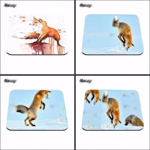 Jumping Animal fox Aming Personalized Durable Mouse Pad Mat Comfort Me Pads Size For 18*22cm and 25*29cm And 25*20cm As A