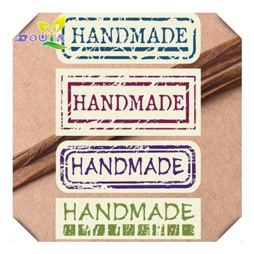 "HandMade" seal paste 4 color biscuit bag baking packing box sticker